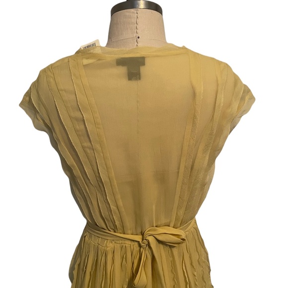 DKNY Yellow Chiffon Dress Size 4 - Picture 5 of 9